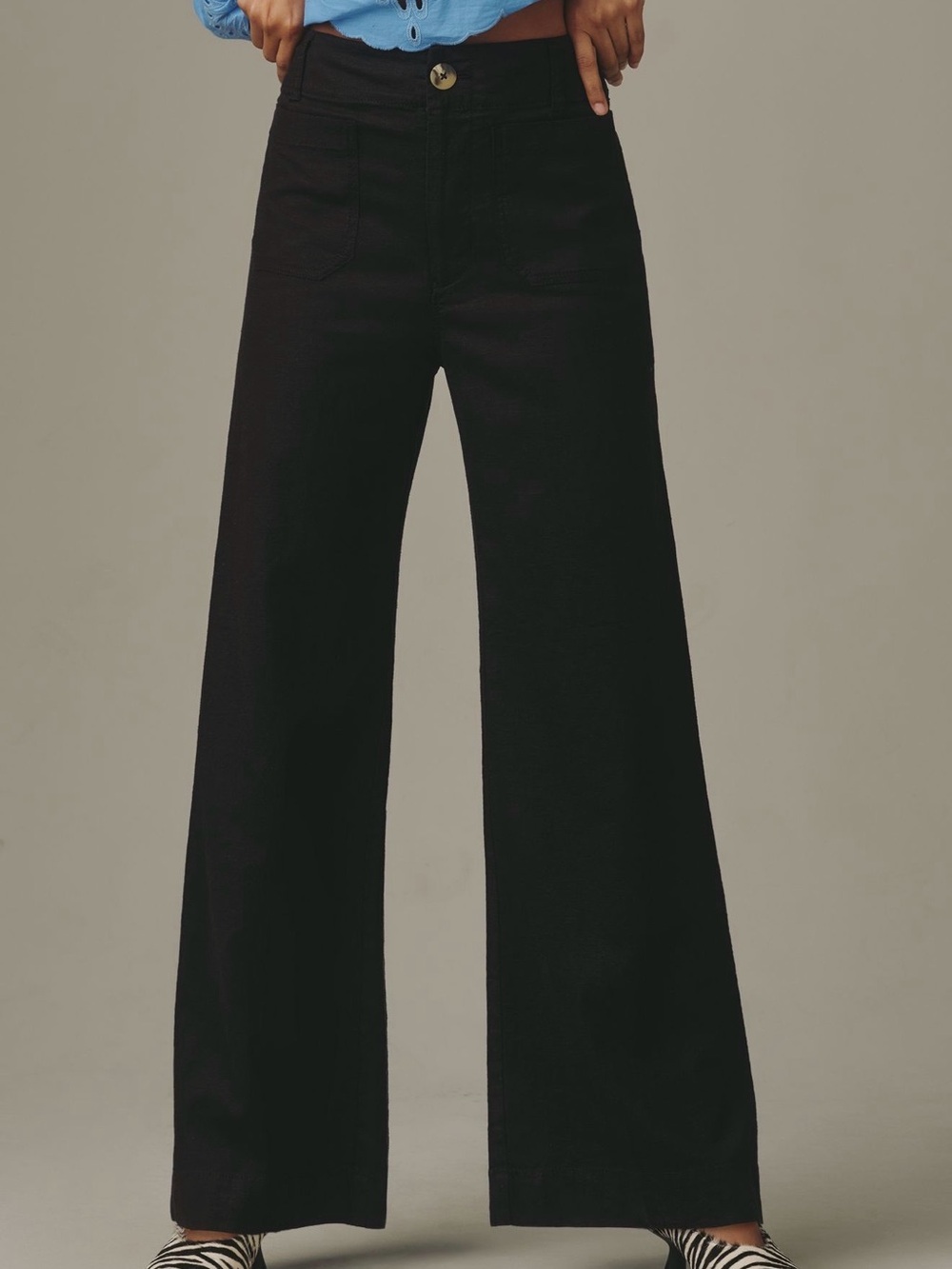 Maeve Black Wide-Leg Trousers - size 30 - Picture 7 of 8